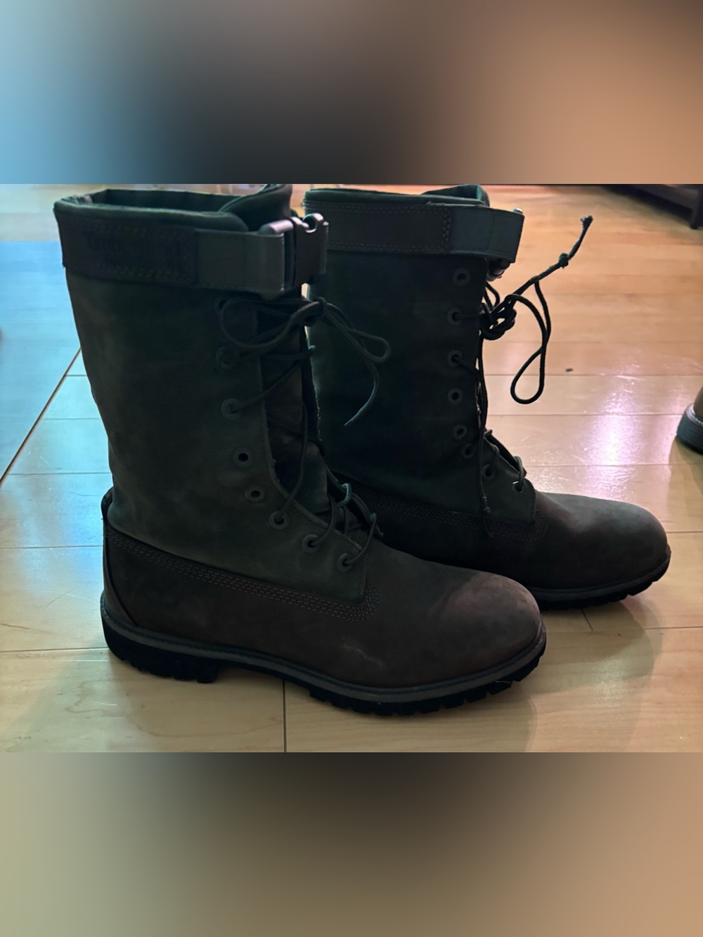 TIMBERLAND Men's Green Lace-Up Gaiter Boots - limited Edition 9.5